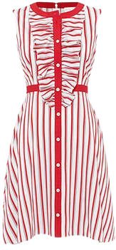 Damsel in a Dress Pascal Stripe Dress, Red/White at John Lewis & Partners