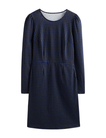 Penelope Jersey Dress - Sapphire Blue, Geo Charm | Boden US
