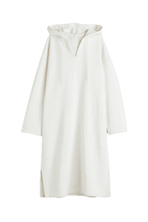 Hooded Sweatshirt Dress - White - Ladies | H&M US