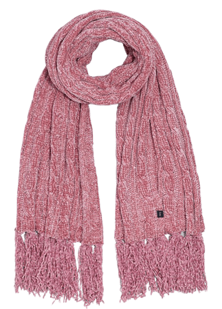 pink chenille scarf Echo