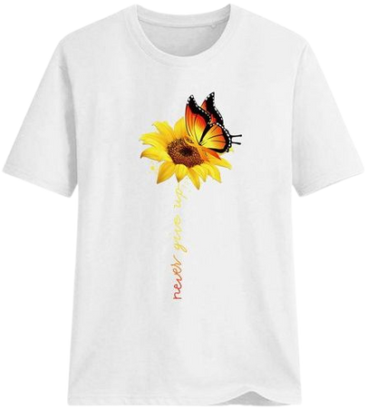 AMaVo - Summer Short Sleeve T Shirt for Women Casual Sunflower Print Top Ladies Bohemian Beach Tee Shirt Blouse S-3XL - Walmart.com - Walmart.com