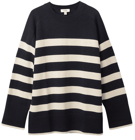 OVERSIZED STRIPE JUMPER - NAVY / OFF-WHITE - Jumpers - COS
