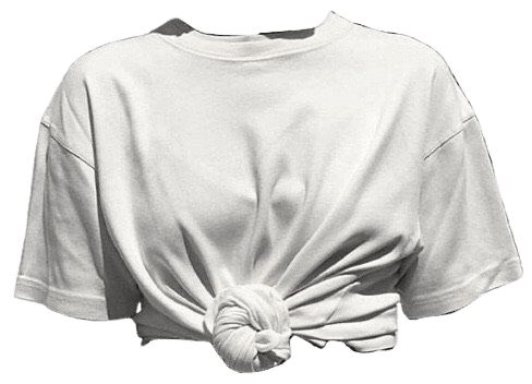 white knotted tee shirt