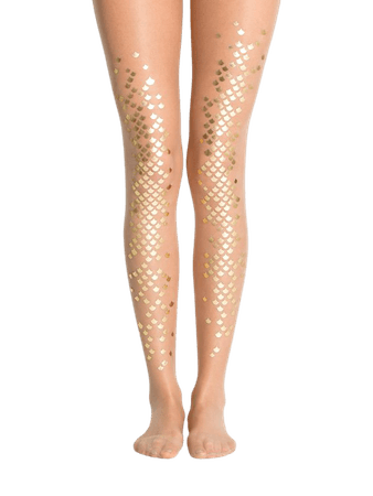 Gold mermaid tights | Virivee Tights