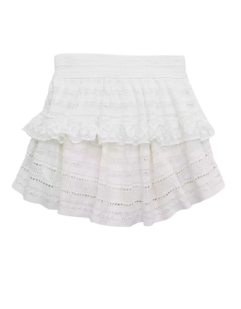 Aerie Textured Lace Ruffle Mini Skirt