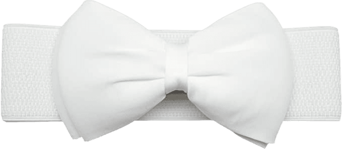 Meta-U Women Flower Elastic Wide Waist Belt (white bow) at Amazon Women’s Clothing store