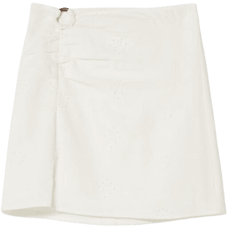 Swiss-embroidered mini skirt with ring detail - New - Woman | Bershka