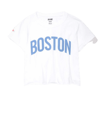 Tailgate Women's Boston Red Sox Cropped Roll Sleeve T-Shirt