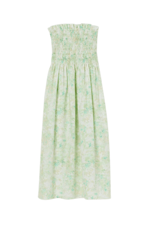 Smocked-bodice Dress - Light green/floral - Ladies | H&M US