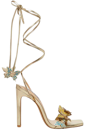 UTOPIA Gold Butterfly Lace Up Heeled Sandal | Women's Heels – Steve Madden
