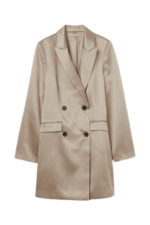 Satin Jacket Dress - Light beige - Ladies | H&M US