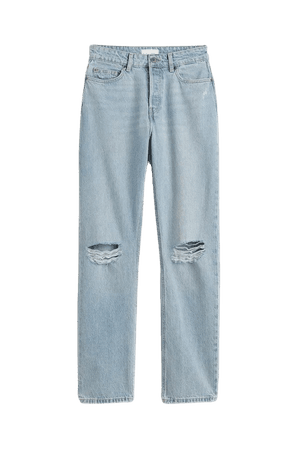 Straight High Jeans - Light denim blue - Ladies | H&M US