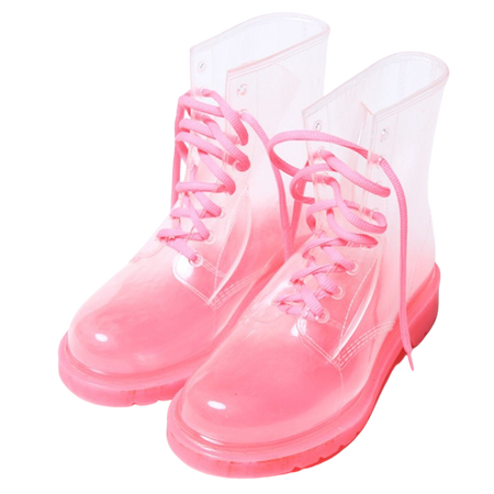 pink clear jelly boots shoes footwear