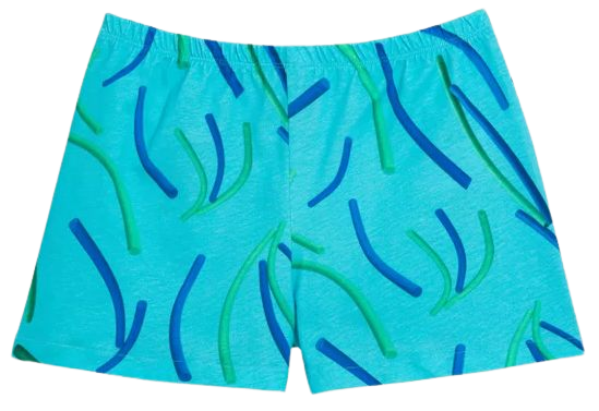 blue Evase cotton printed shorts | agnès b.