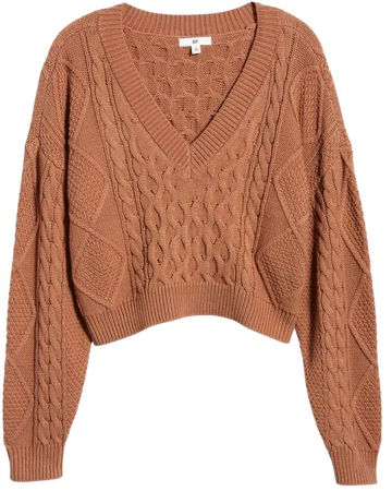 BP. V-Neck Cable Knit Sweater | Nordstrom