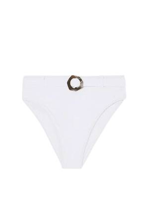 Net Sustain Garbo Embellished Bikini Briefs - White