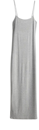 Ribbed Maxi Dress - Light gray melange - Ladies | H&M US