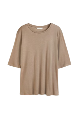 H&M+ Lyocell T-shirt - Dark beige - Ladies | H&M US