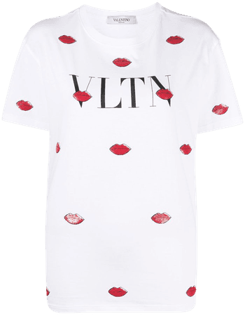 Valentino Sequined Logo T-shirt - Farfetch