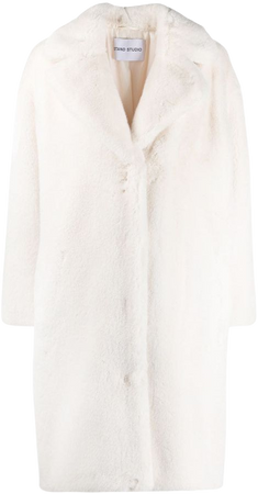 White STAND STUDIO faux-fur coat - Farfetch