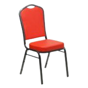 HERCULES Series Crown Back Stacking Banquet Chair with Red Vinyl and 2.5'' Thick Seat - Silver Vein Frame - Walmart.com