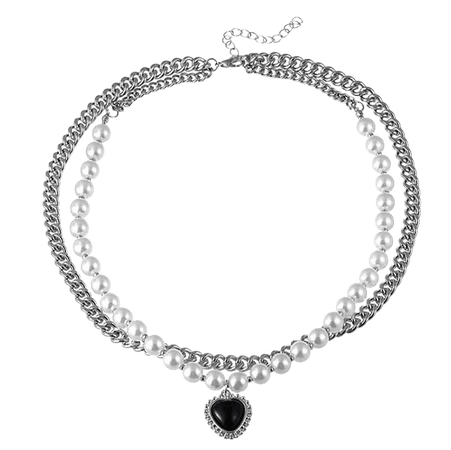Black Heart Pearl Necklace | BOOGZEL APPAREL – Boogzel Apparel
