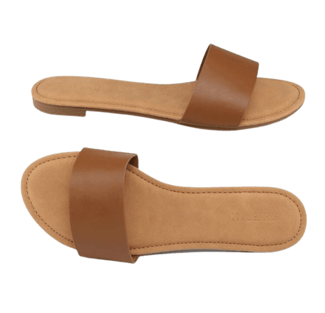 brown flat sandals