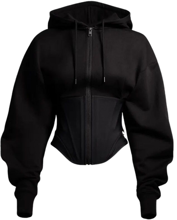 Corset-waist Hooded Jacket - Black - Ladies | H&M US