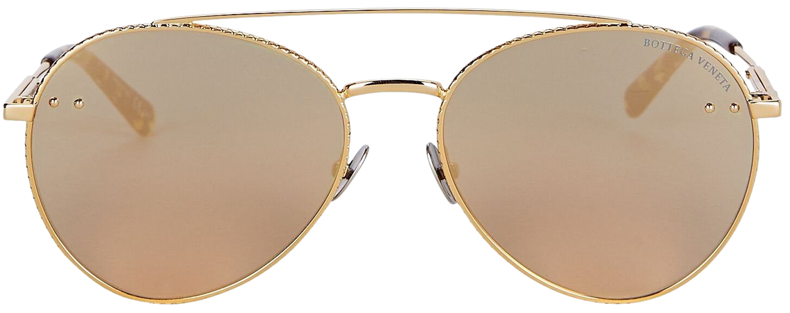 Bottega Veneta Intrecciato Aviator Sunglasses | INTERMIX®