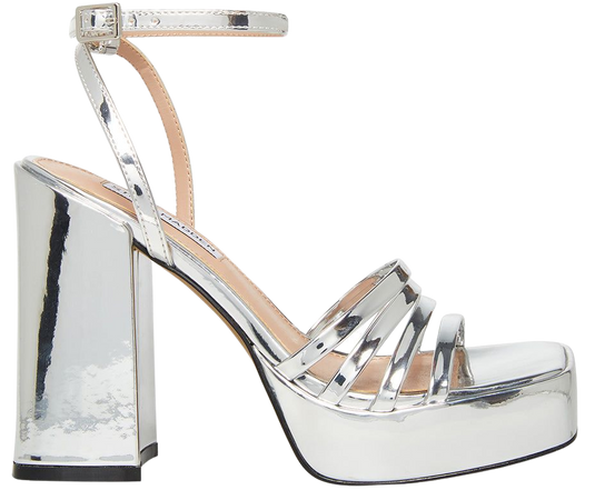 DISCO Silver Platform Heel | Women's Platform Strappy Heels – Steve Madden