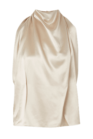 Beige Tana draped satin halterneck top | 16ARLINGTON | NET-A-PORTER