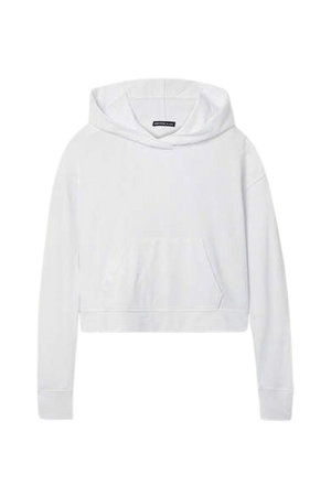 Cropped Cotton-jersey Hoodie - White