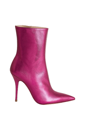 Leather Heeled Point Ankle Boot | Karen Millen