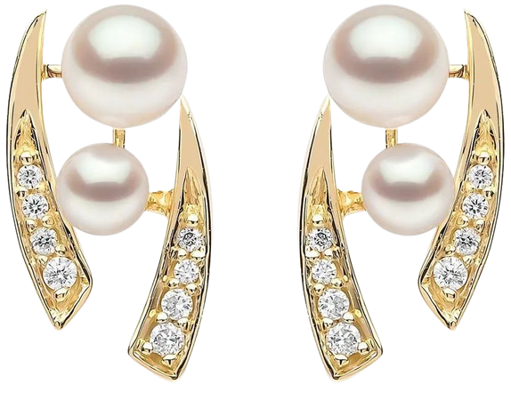 Yoko London 18kt Yellow Gold Diamond Pearl Trend Stud Earrings - Farfetch