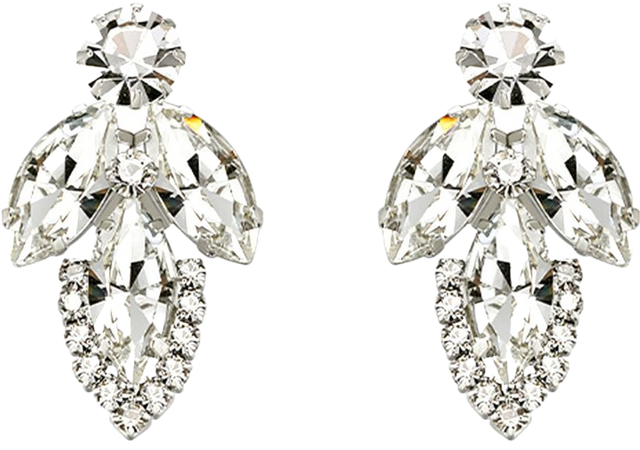 Silver MEHIU Diamante Earrings - Pair | i The Label – ithelabel.com
