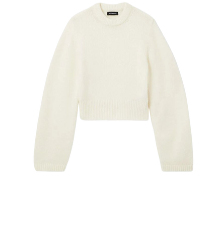 Cropped Relaxed Crewneck Sweater