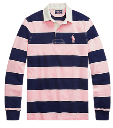 pink pony custom slim fit rugby shirt