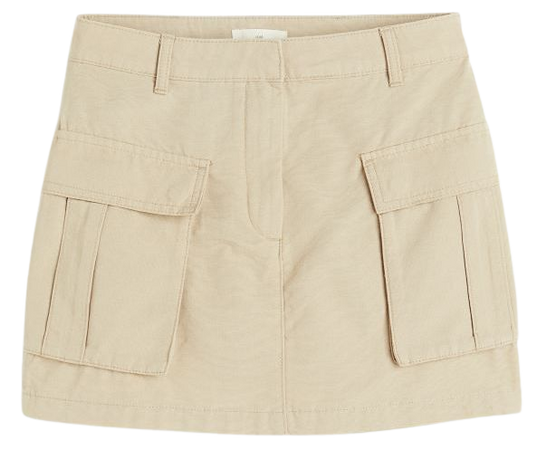 Twill Cargo Skirt - Light beige - Ladies | H&M US