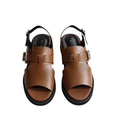brown flat leather sandals