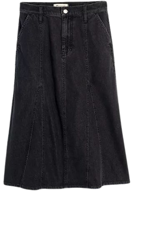 A-Line Midi Skirt in Lunar Wash