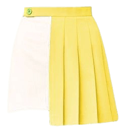 Yellow Pleated Half Skirt