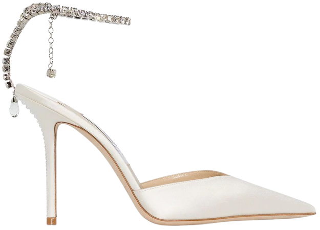 Shop Jimmy Choo Saeda 100mm crystal-anklet pumps with Express Delivery - FARFETCH