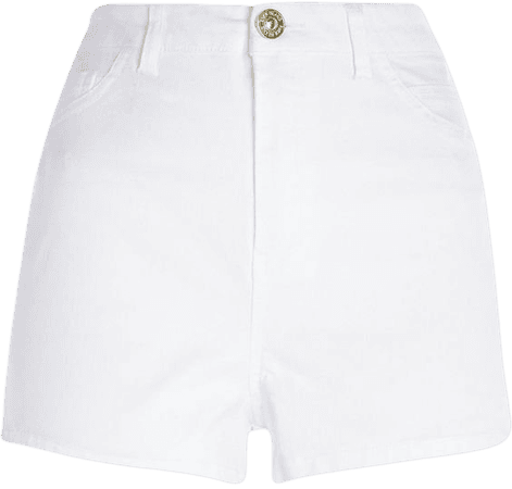 White High Waisted Shorts