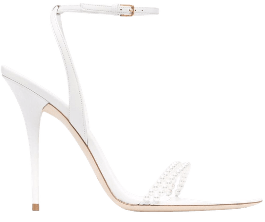 Shop white Saint Laurent ankle strap stiletto sandals with Express Delivery - Farfetch