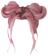 Pink Hair PNG Buns