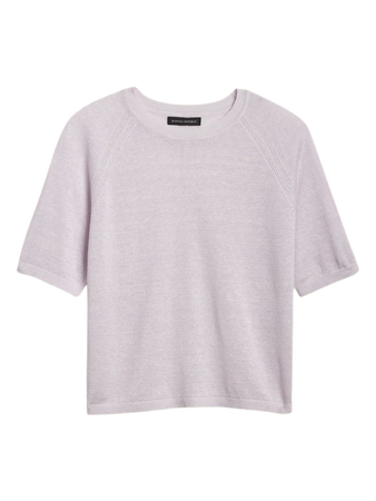 Fern Linen-Blend Short-Sleeve Sweater | Banana Republic