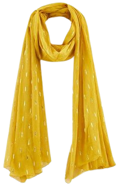 Gold-detail patterned scarf - Yellow - Women - Accessories - Promod