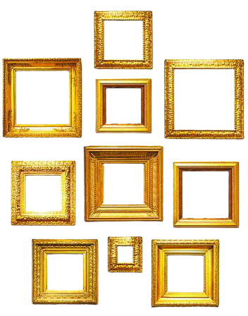 Antique Square Gold Frames Collection On White Background. Gallery.. Stock Photo, Picture And Royalty Free Image. Image 36903605.
