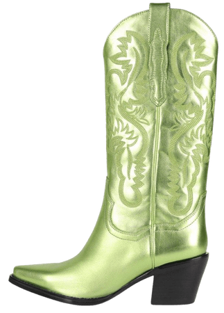 green cowboy boots, jeffrey campbell