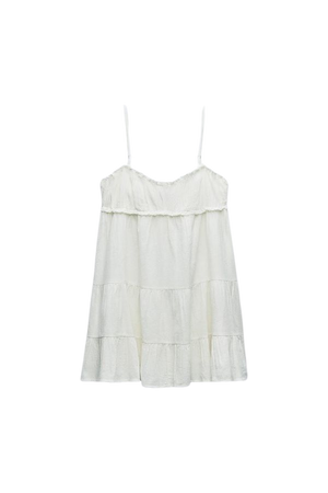 TIERED SHORT DRESS RUFFLES - White | ZARA United States
